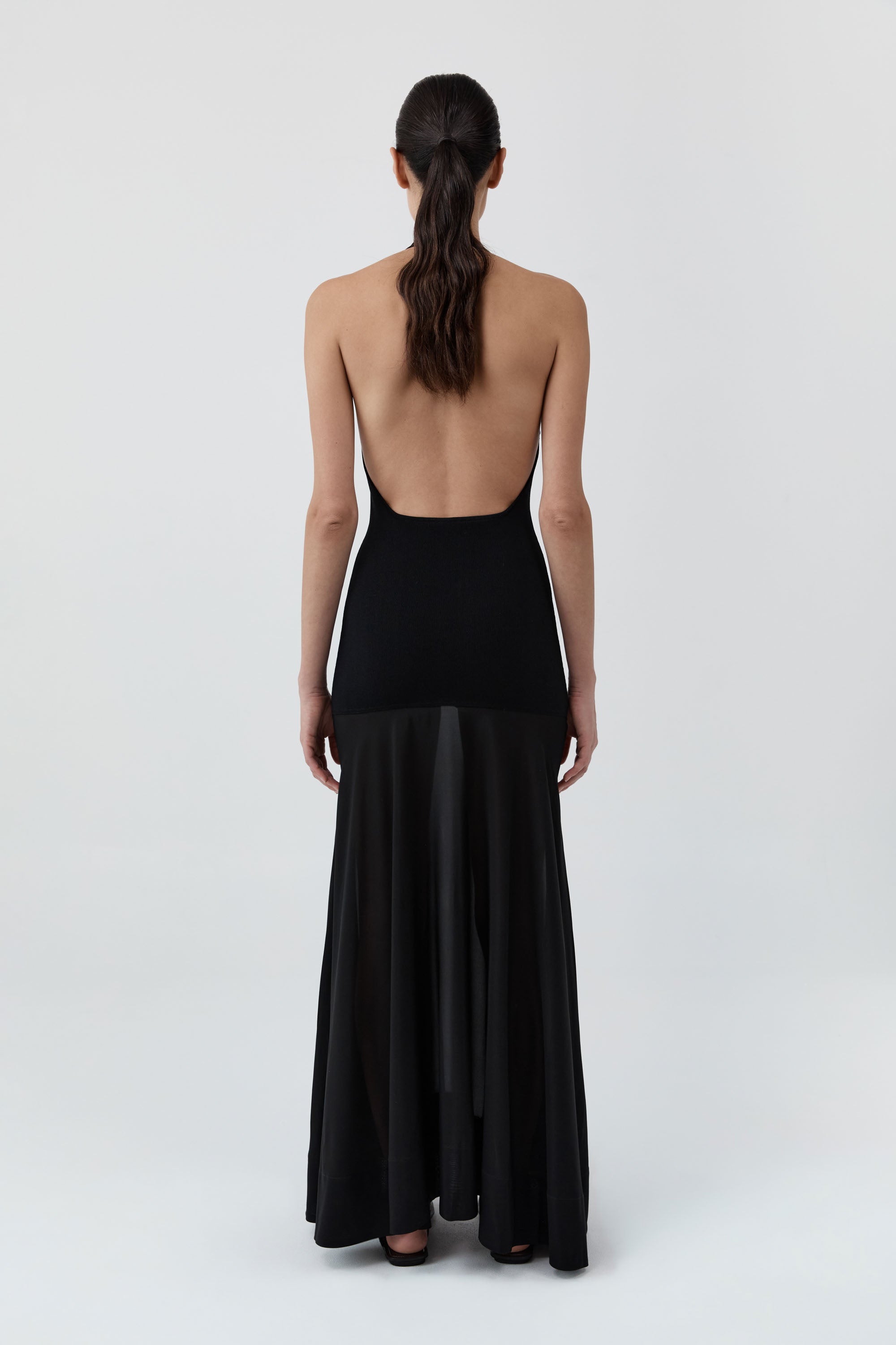 St Agni Circle Hem Halter Dress in Black - outfit inspiration