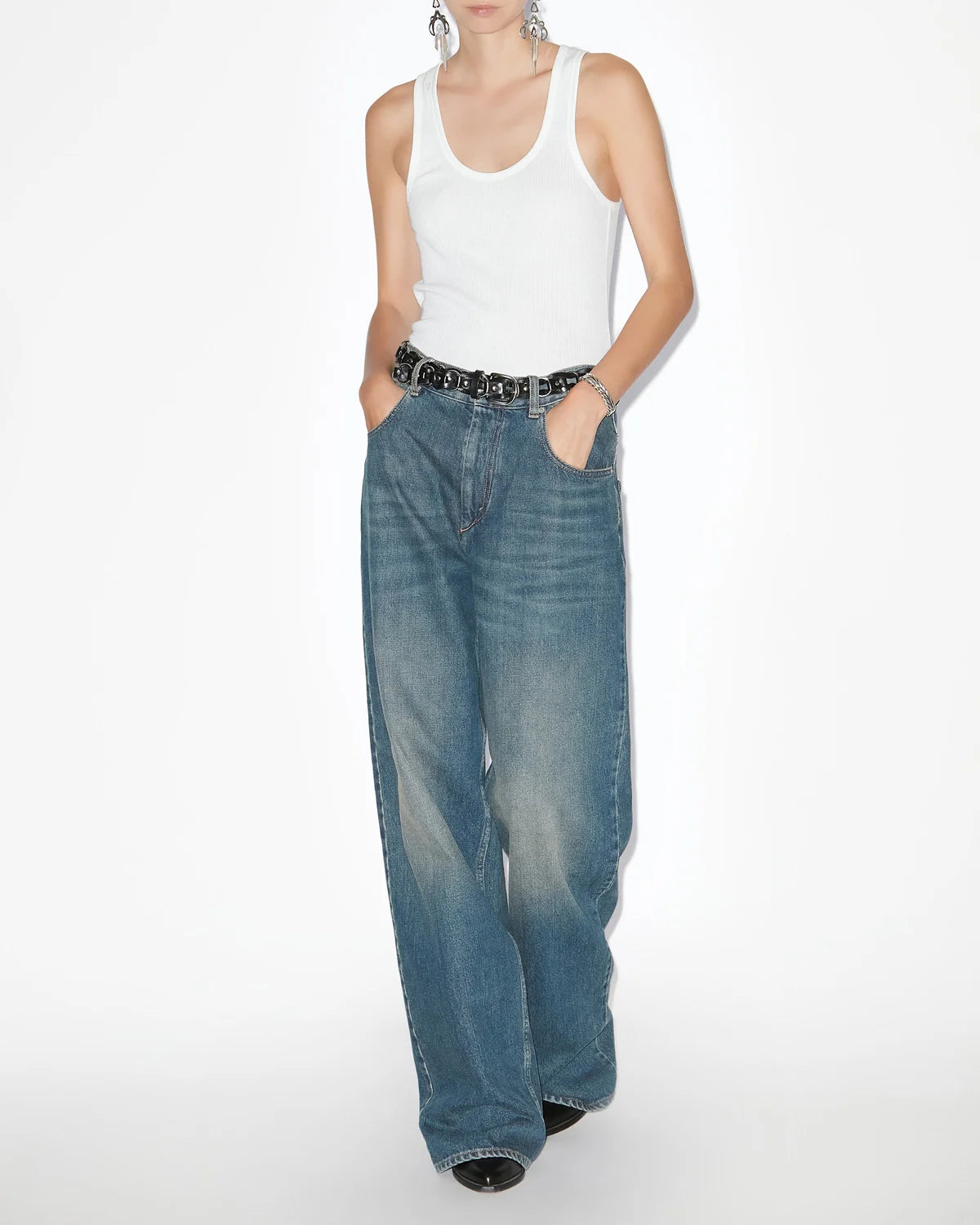 Isabel Marant Joanny Pant in Light Blue - side view