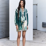 Ilio Nema Elder Dress in Green Sarong Voile - detail view