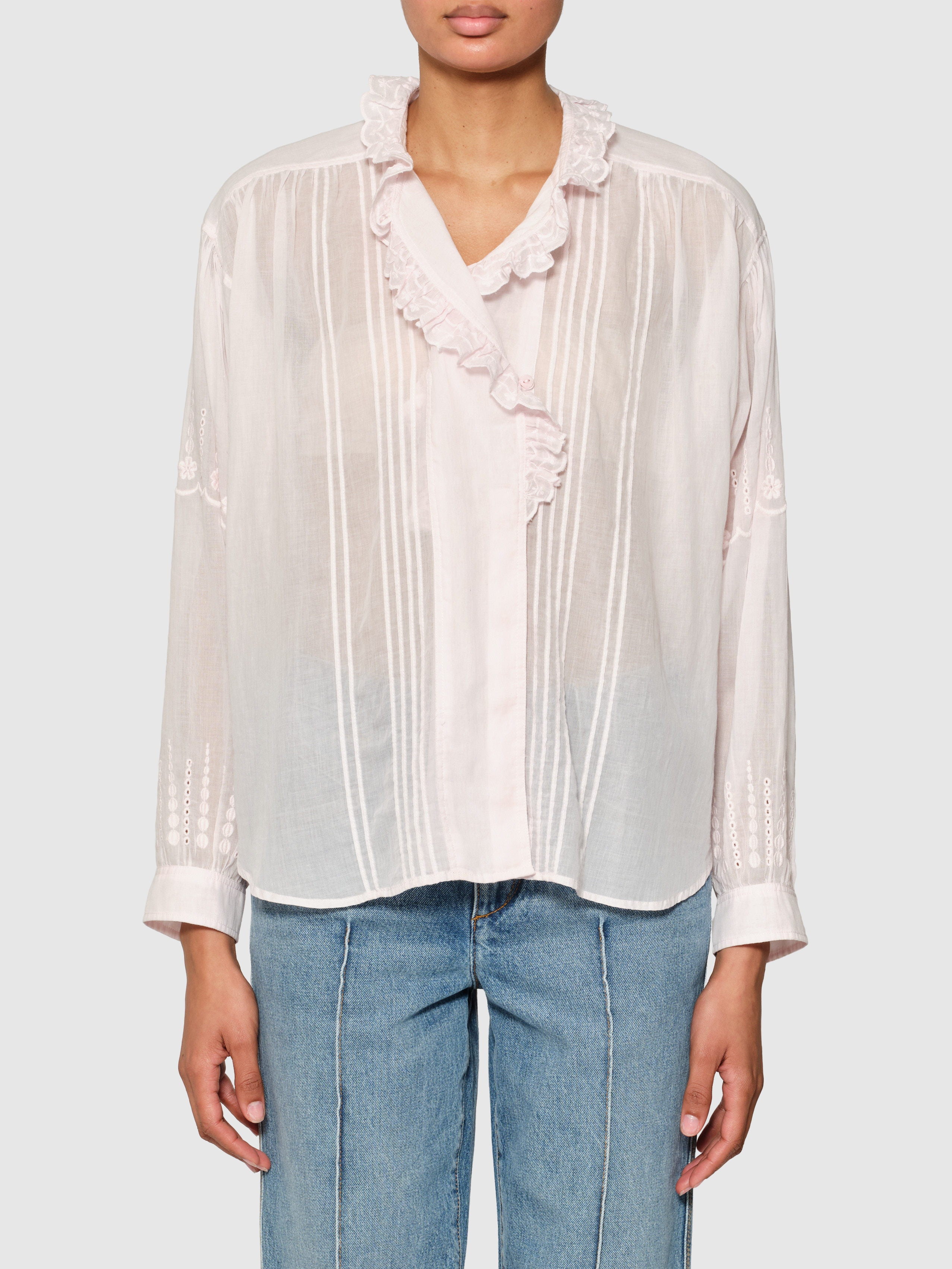Isabel Marant Leota Top in Light Pink - side view