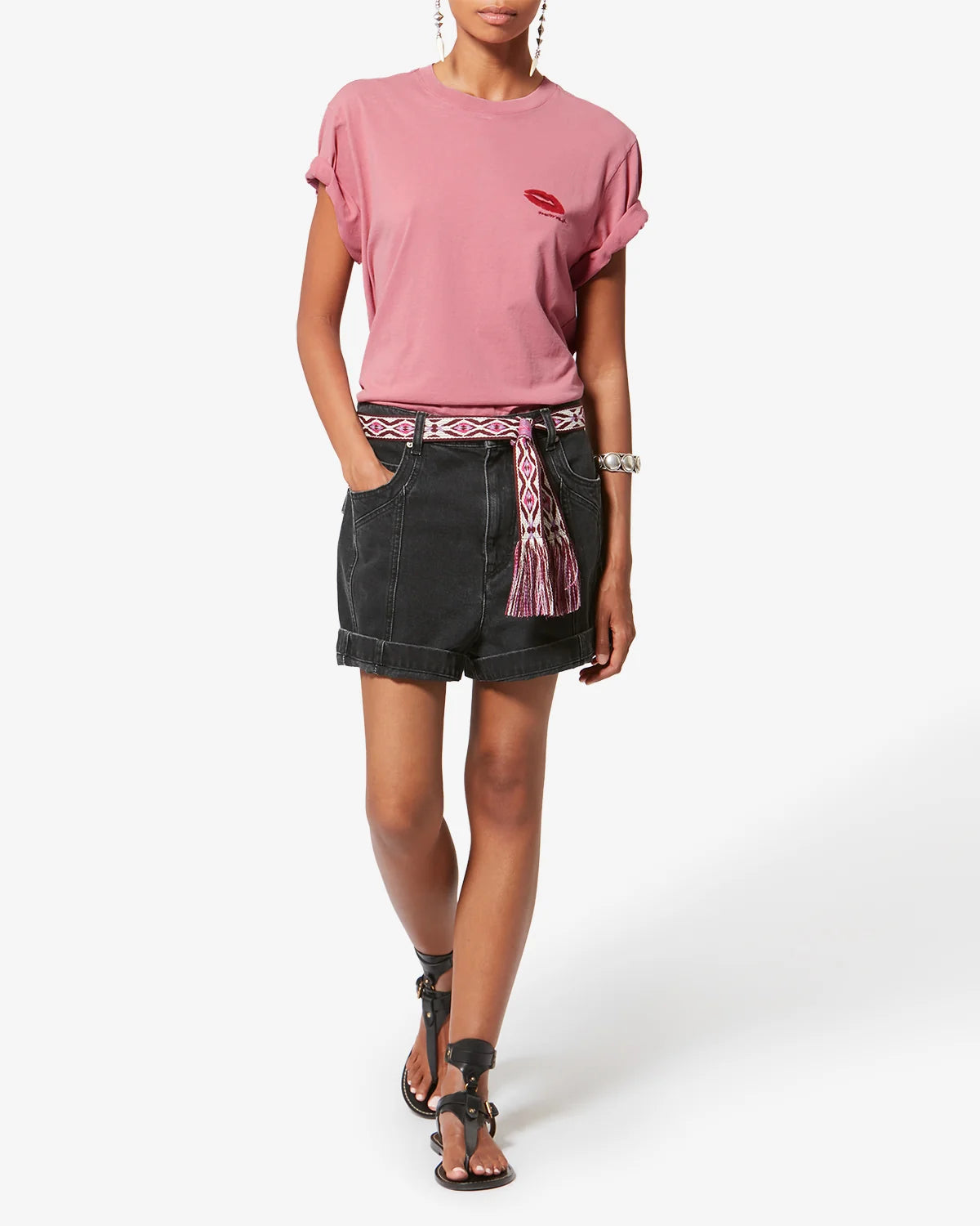 Isabel Marant Zewel T-Shirt in Wild Rose - side view