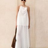 Camilla and Marc Louise Hankerchief Top in Soft White Check