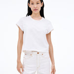tSlvrlake Easy Tee in Natural White - detail view
