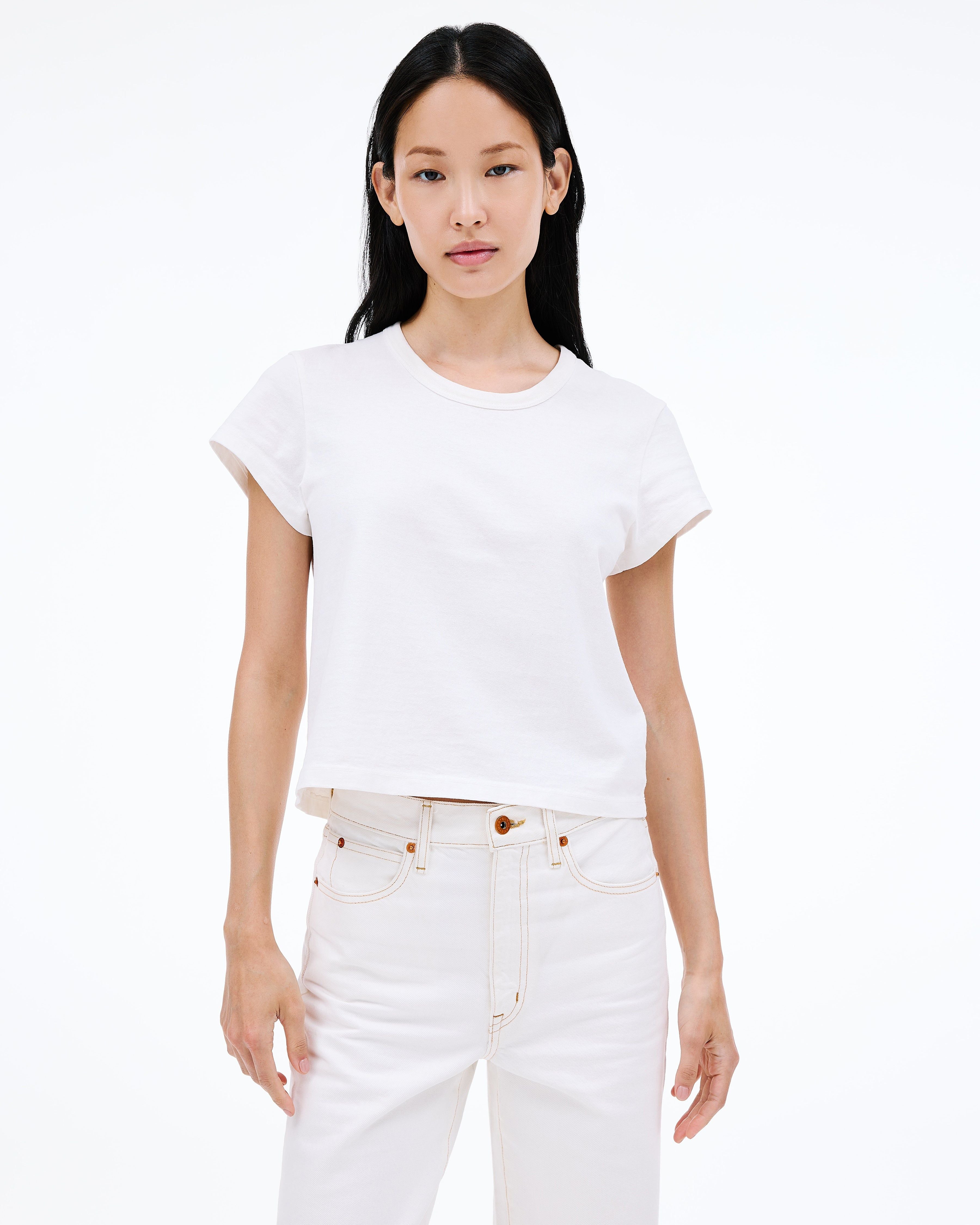 tSlvrlake Easy Tee in Natural White - detail view