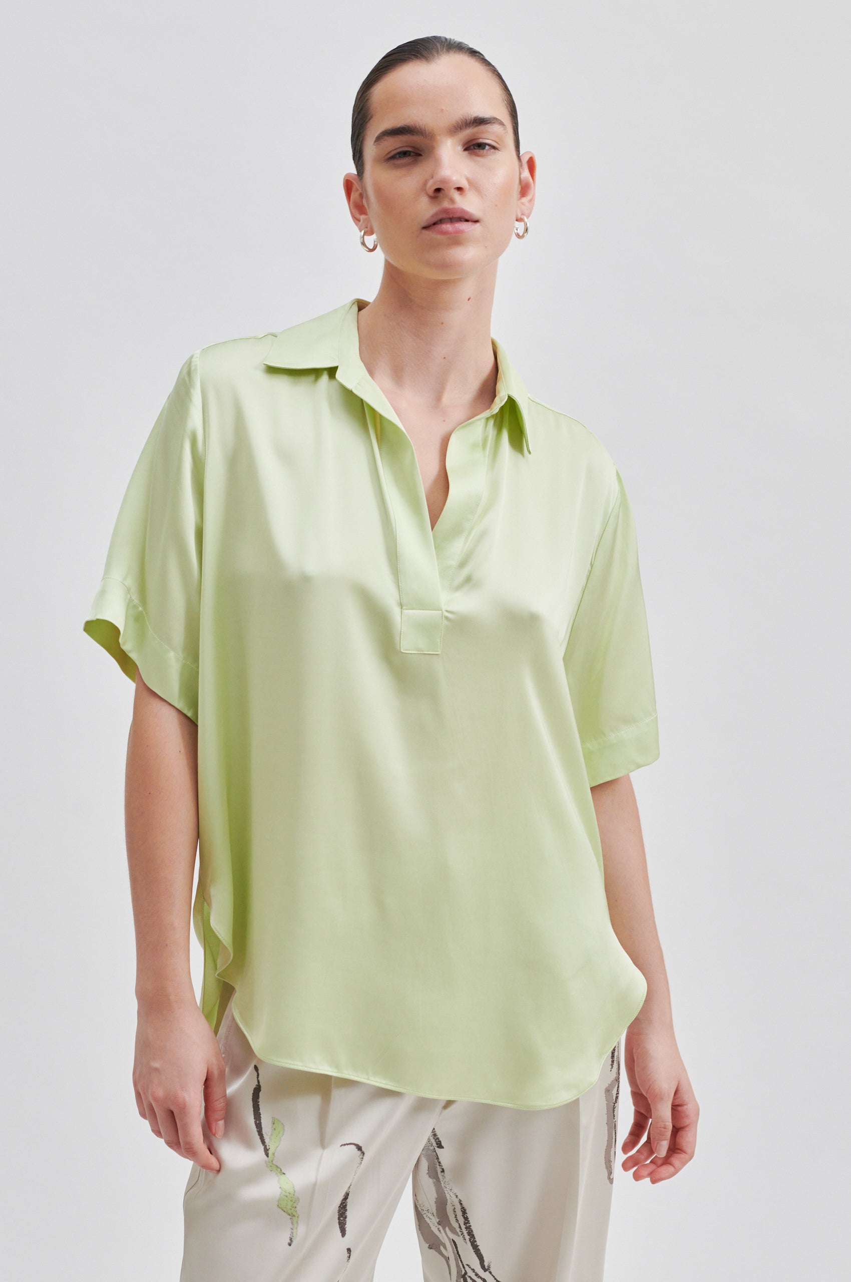 Second Female Bardi Blouse in Shadow Lime