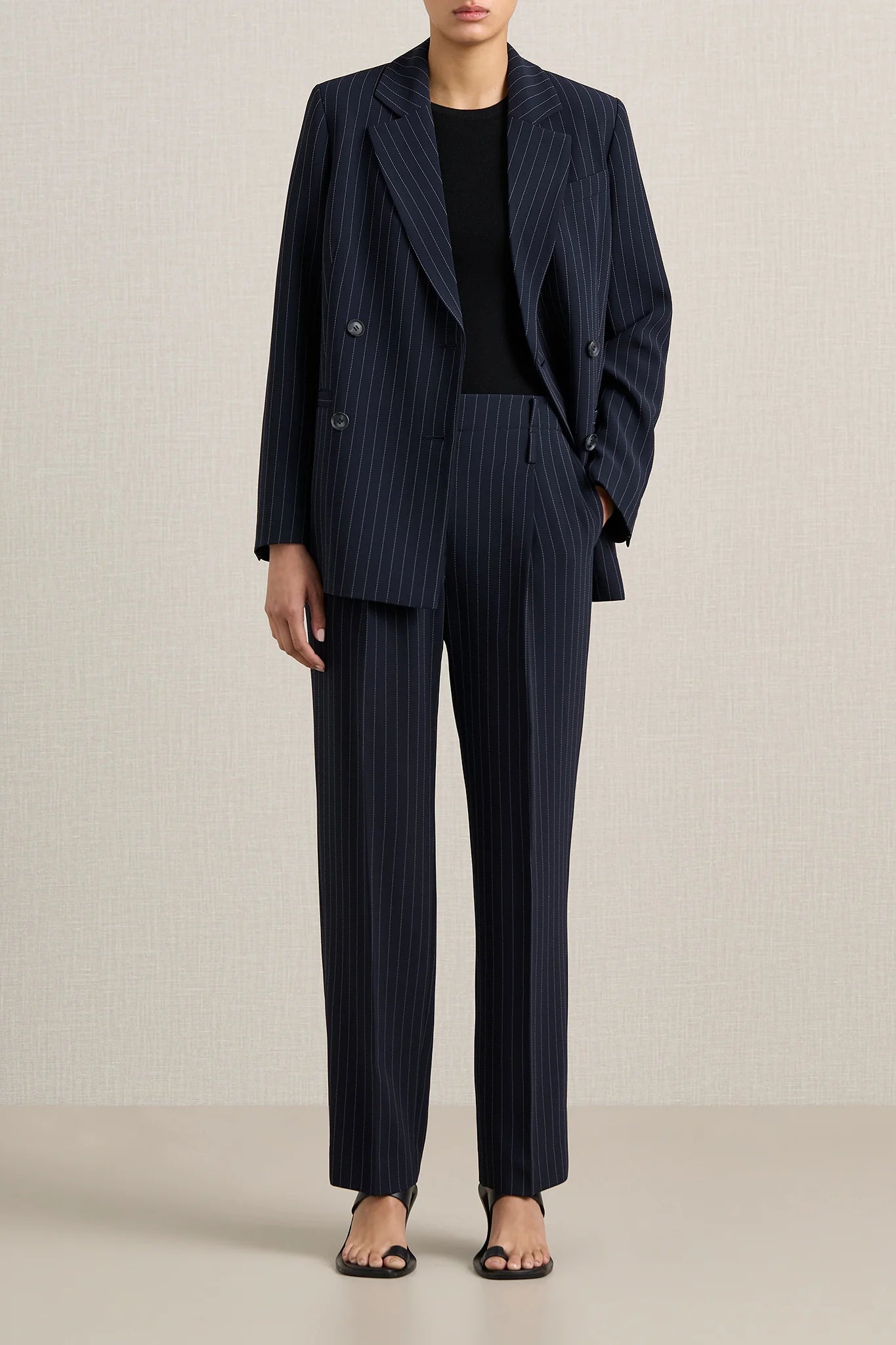 Belen Pinstripe Blazer | Midnight Stripe