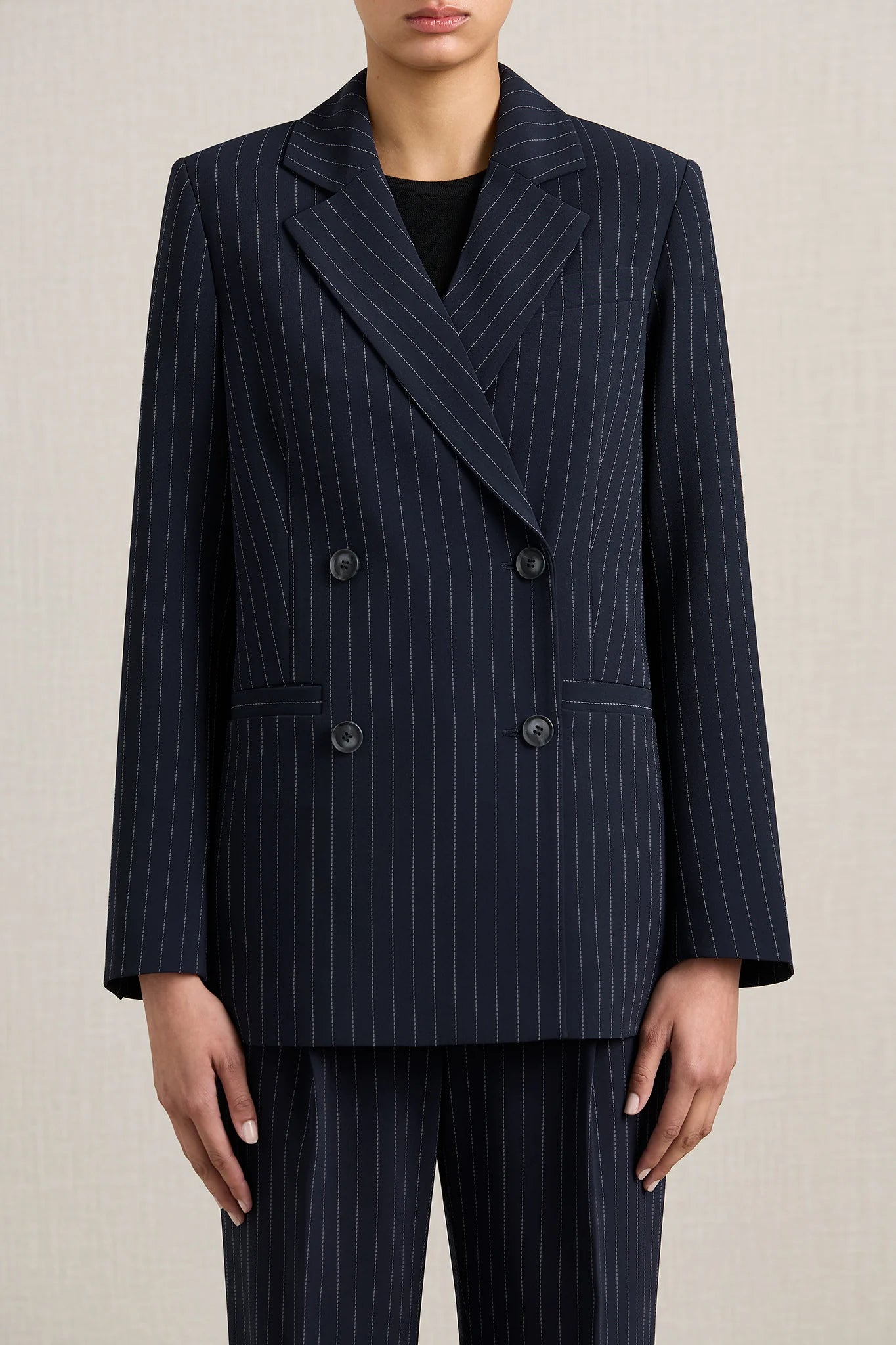 Belen Pinstripe Blazer | Midnight Stripe