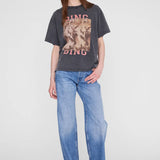 Anine Bing Cade Tee Tiger Bing in Washed Black