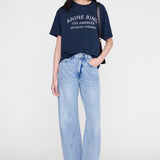 Anine Bing Cade Tee Melrose Stencil in Navy - side view