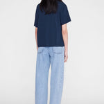 Anine Bing Cade Tee Melrose Stencil in Navy - detail view
