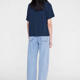 Anine Bing Cade Tee Melrose Stencil in Navy - detail view
