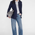 Anine Bing Harvey Sweatshirt Paris Stencil in Heather Grey - detail view