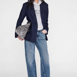 Anine Bing Harvey Sweatshirt Paris Stencil in Heather Grey - detail view
