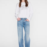Anine Bing Ivan Long Sleeve New York Stencil in Ivory - side view