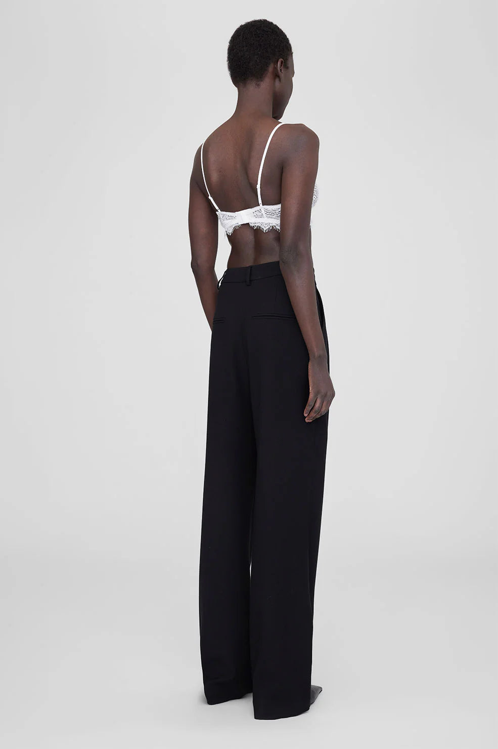 Anine Bing Lace Bra with Trim in Ivory - detail view