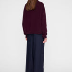 Anine Bing Lee Polo Sweater in Fig - detail view