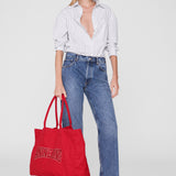 Anine Bing Leo Canvas Tote in Tango Red