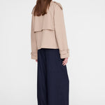 Anine Bing Rickie Cropped Trench in Beige - styled look