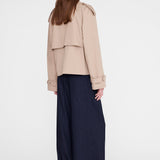 Anine Bing Rickie Cropped Trench in Beige - styled look