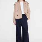 Anine Bing Rickie Cropped Trench in Beige - side view