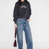 Anine Bing Spencer Sweatshirt Leopard - side view