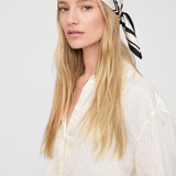 Anine Bing York Scarf in Ivory and Black Monogram