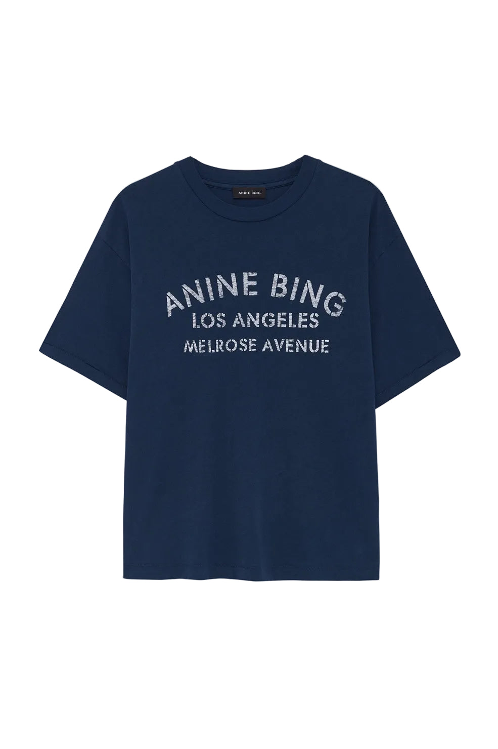 Anine Bing Cade Tee Melrose Stencil in Navy