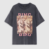 Anine Bing Cade Tee Tiger Bing in Washed Black