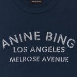 Anine Bing Cade Tee Melrose Stencil in Navy - styled look