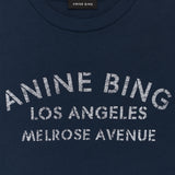 Anine Bing Cade Tee Melrose Stencil in Navy - styled look