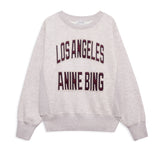 Anine Bing Harry Shrunken Sweatshirt LA in Oatmeal Melange