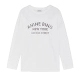 Anine Bing Ivan Long Sleeve New York Stencil in Ivory