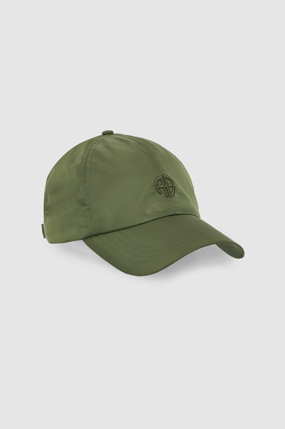 Anine Bing Jeremy Baseball Cap AB Nylon in Army Green - styled look