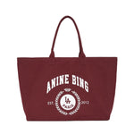 Anine Bing Leo Canvas Tote Collegiate in Fig