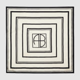 Anine Bing York Scarf in Ivory and Black Monogram