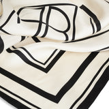 Anine Bing York Scarf in Ivory and Black Monogram