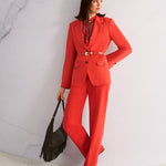 Marc Cain 5102 Blouse in Aurora Red - side view