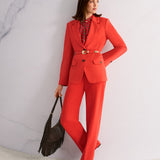 Marc Cain 5102 Blouse in Aurora Red - side view