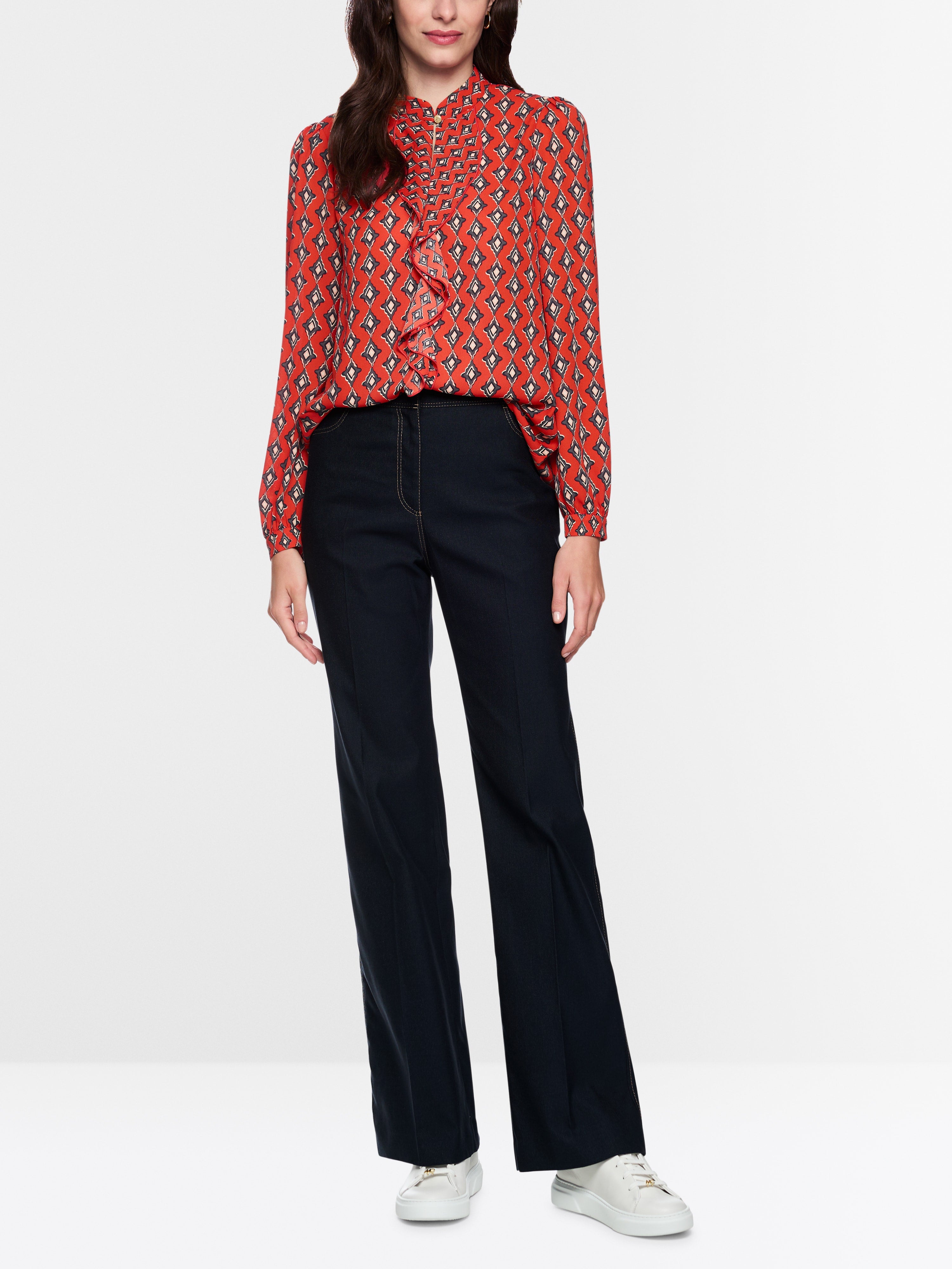 Marc Cain 5102 Blouse in Aurora Red - detail view