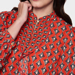 Marc Cain 5102 Blouse in Aurora Red - outfit inspiration