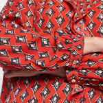 Marc Cain 5102 Blouse in Aurora Red - close up