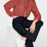 Marc Cain 5102 Blouse in Aurora Red - close up