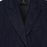 Anine Bing Aretha Blazer in Navy Pinstripe - outfit inspiration