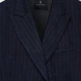 Anine Bing Aretha Blazer in Navy Pinstripe - outfit inspiration