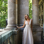 Aston Studio Betty Dress in Jaipur Harvest Stripe - side view