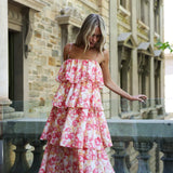 Aston Studio Stella Gown in Marigold Floral - detail view
