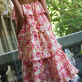 Aston Studio Stella Gown in Marigold Floral - side view