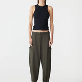 Bassike Stretch Twill Cargo Pant in Dark Olive