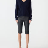 Bassike Low V Neck Slouch Knit In Ink
