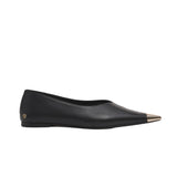 Anine Bing Nina Flats with Metal Toe Cap in Black
